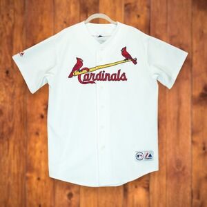 Vintage Majestic Cardinals Jersey MLB White Size‎ Large Made in Korea  Men's